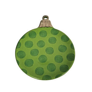 Department 56 Polka Dots Green Christmas Ornament Decorative Plate Wall Hanging